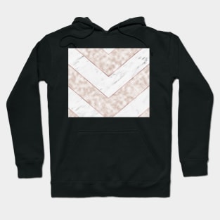 Shimmering mirage - pink marble chevron Hoodie